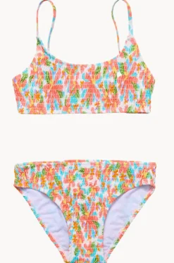 Girls Hawaiian Luau Shirred Crop Set