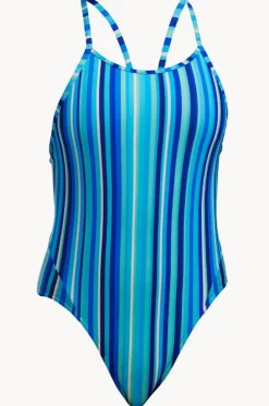 Girls Lane Lines Diamond Back One Piece