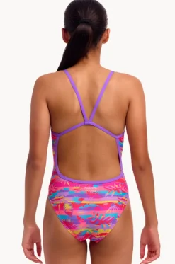 Girls Leave In Single Strap One Piece