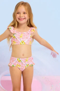Girls Lemon Tile Crop Set