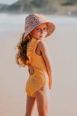 Girls Leopard Ponytail Bucket Sunhat