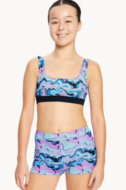 Girls Marble Reversible Crop Set