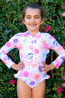 Girls Miss Peony Long Sleeve Sunsuit