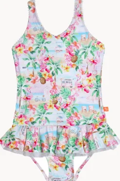 Girls Miss Vacay Frill One Piece