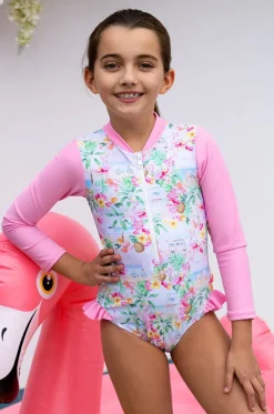 Girls Miss Vacay Long Sleeve Sunsuit