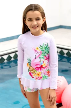 Girls Miss Vacay Long Sleeve Suntop Set