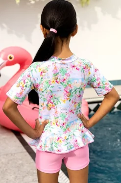 Girls Miss Vacay Short Sleeve Sunsuit