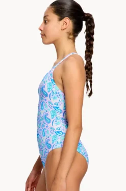 Girls Paisley Pink Cross Back One Piece