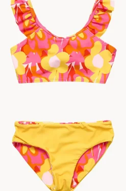 Girls Pop Of Sunshine Frill Crop Set
