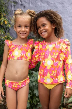 Girls Pop Of Sunshine Frill Crop Set