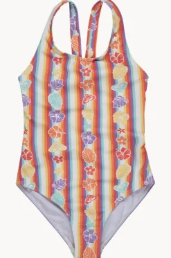 Girls Rainbow Bay Stripe One Piece
