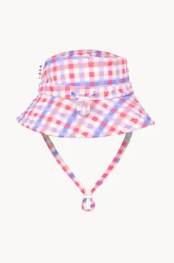 Girls Rainbow Check Swim Hat