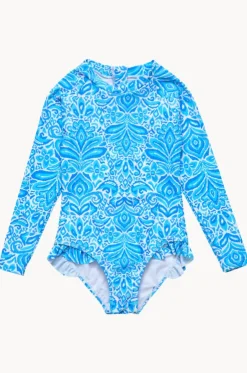 Girls Santorini Blue Sunsuit