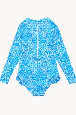 Girls Santorini Blue Sunsuit