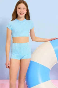 Girls Seersucker Stripe Suntop Set