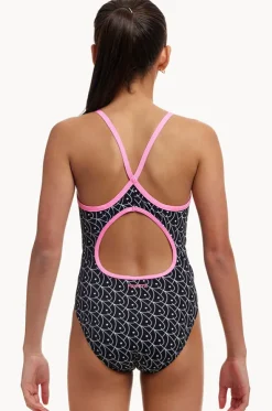 Girls Summer Fish Diamond Back One Piece