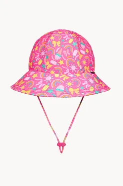 Girls Summertime Ponytail Bucket Sunhat