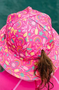 Girls Summertime Ponytail Bucket Sunhat