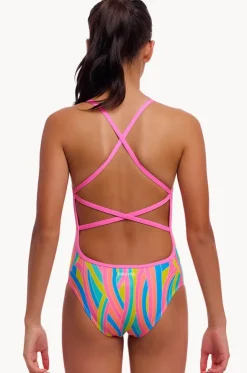 Girls Swirly Straws Strapped In One Piece