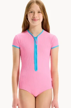 Girls Textured Contrast Sunsuit