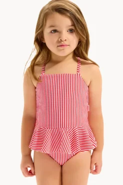 Girls Textured Stripe One Piece