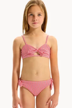 Girls Textured Stripe Tie Bralette Set