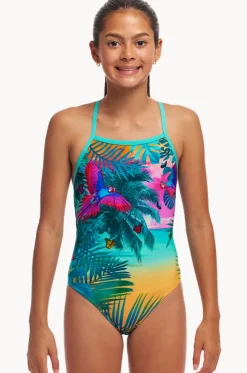 Girls The Beach Strapped In One Piece