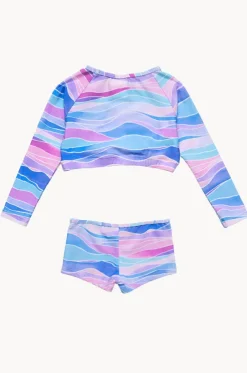 Girls Water Hues Crop Suntop Set