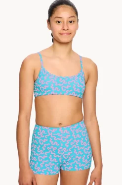 Girls Wavy Blue Adjustable Crop Set