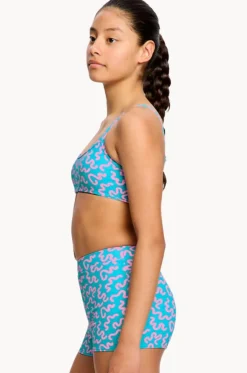 Girls Wavy Blue Adjustable Crop Set