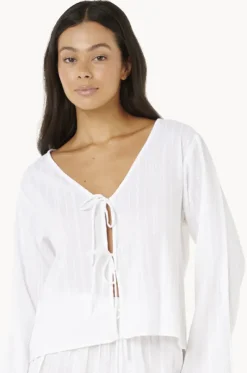 Haze Tie Front Long Sleeve Top