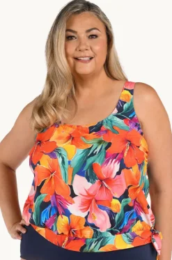 Hibiscus Honey Blouson Tankini Separate +