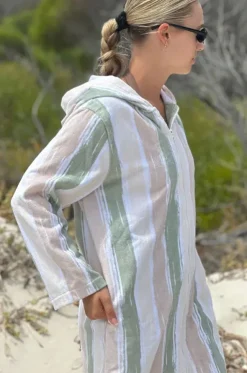 Island Sand Hooded Towelling Robe S/M