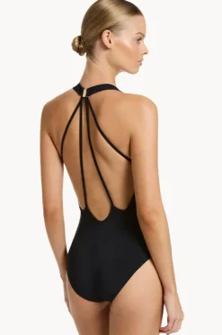 Jetset Lace Back Plunge One Piece