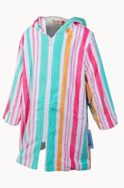 Kids Hawaiian Stripe Hooded Towel Robe 3-5Y