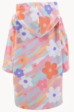 Kids Petal Splash Hooded Towel Robe 3-5Y