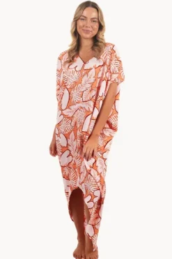 Leaves Frilled Toga Dress