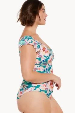 Maui Frill Sleeve V Neck One Piece