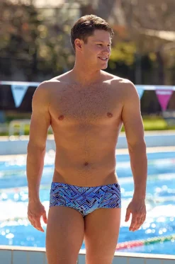 Mens Blue Bits Trunk