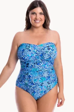 Mermaid Twist Front Bandeau One Piece
