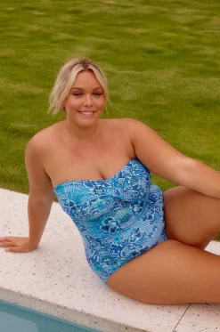 Mermaid Twist Front Bandeau One Piece