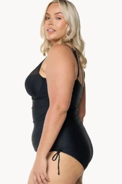 Mesh DD/E Cup Ruched Tie Side One Piece