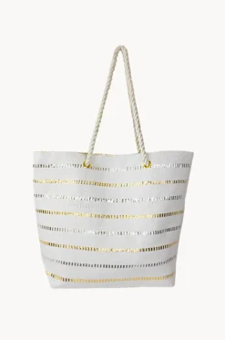 Metallic Stripe Tote