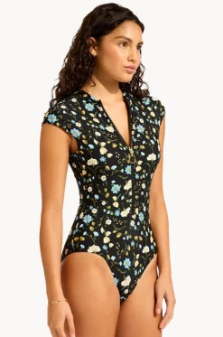 Modern Romance Zip Front One Piece