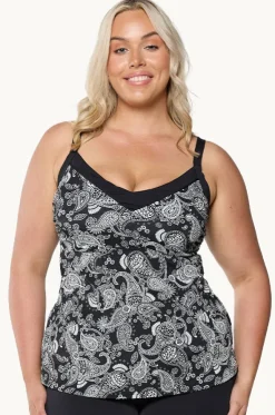 Mono Paisley DD/E Cup Underwire Tankini Separate