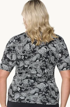 Mono Paisley Short Sleeve Suntop