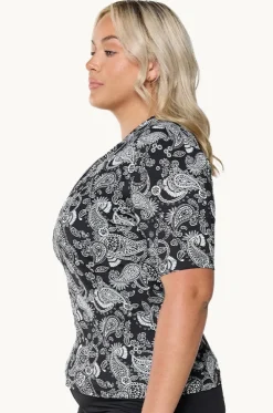 Mono Paisley Short Sleeve Suntop