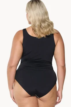 Mono Paisley Zip High Neck One Piece