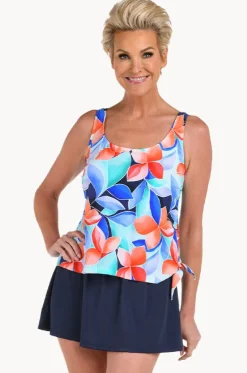 Mosaic Leaves Skirtini Swim Dress