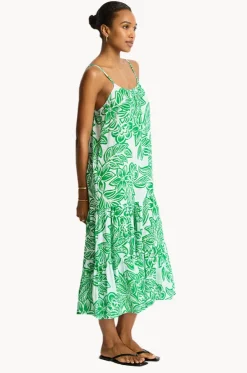 Palmera Resort Tiered Midi Sundress